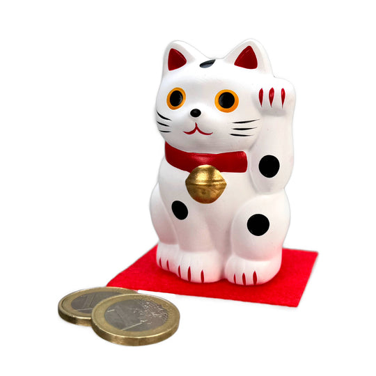 Glücksbringer Winkekatze - Weiß - 7,5cm