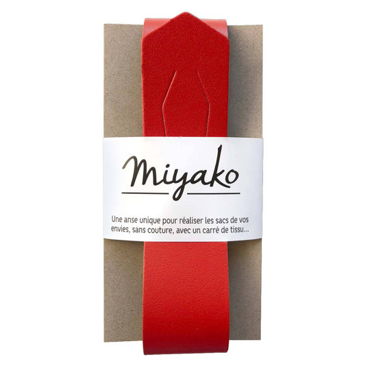 Miyako Taschengriff aus Leder - 01 rot