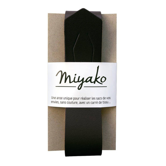 Miyako Taschengriff aus Leder - 02 schwarz