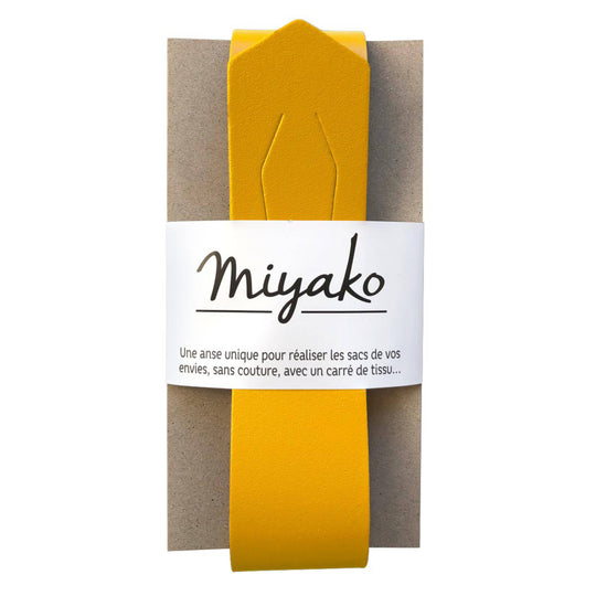 Miyako Taschengriff aus Leder - 09 curry