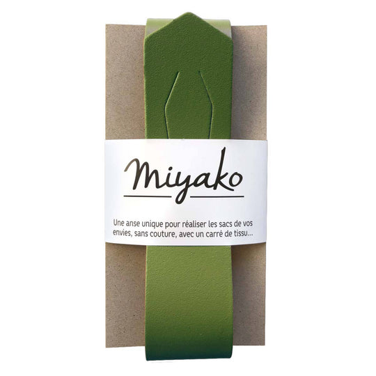 Miyako Taschengriff aus Leder - 15 olive