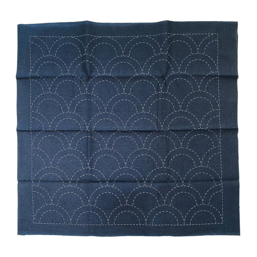 Olympus Hana Fukin Sashiko Sampler - Seigaha Deep Blue