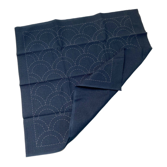 Olympus Hana Fukin Sashiko Sampler - Seigaha Deep Blue